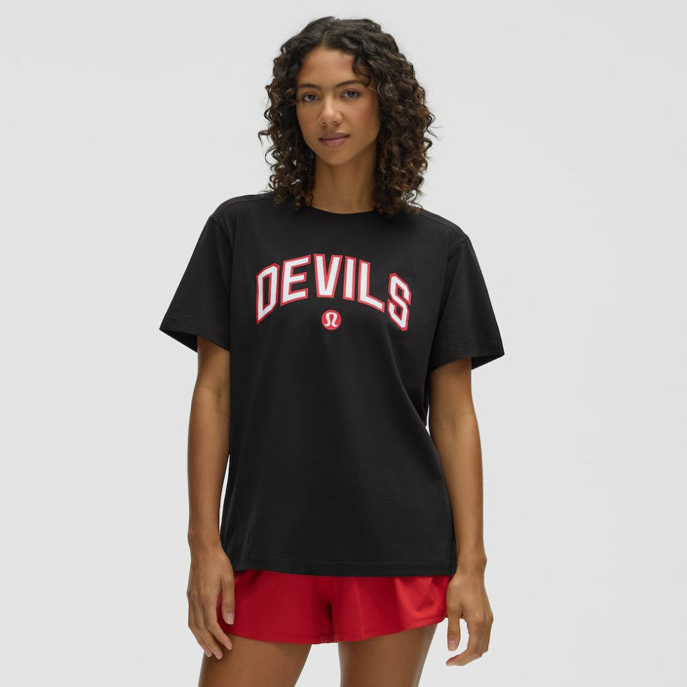 NHL New Jersey Devils lululemon Women's All Yours Organic Cotton T-Shirt - Black