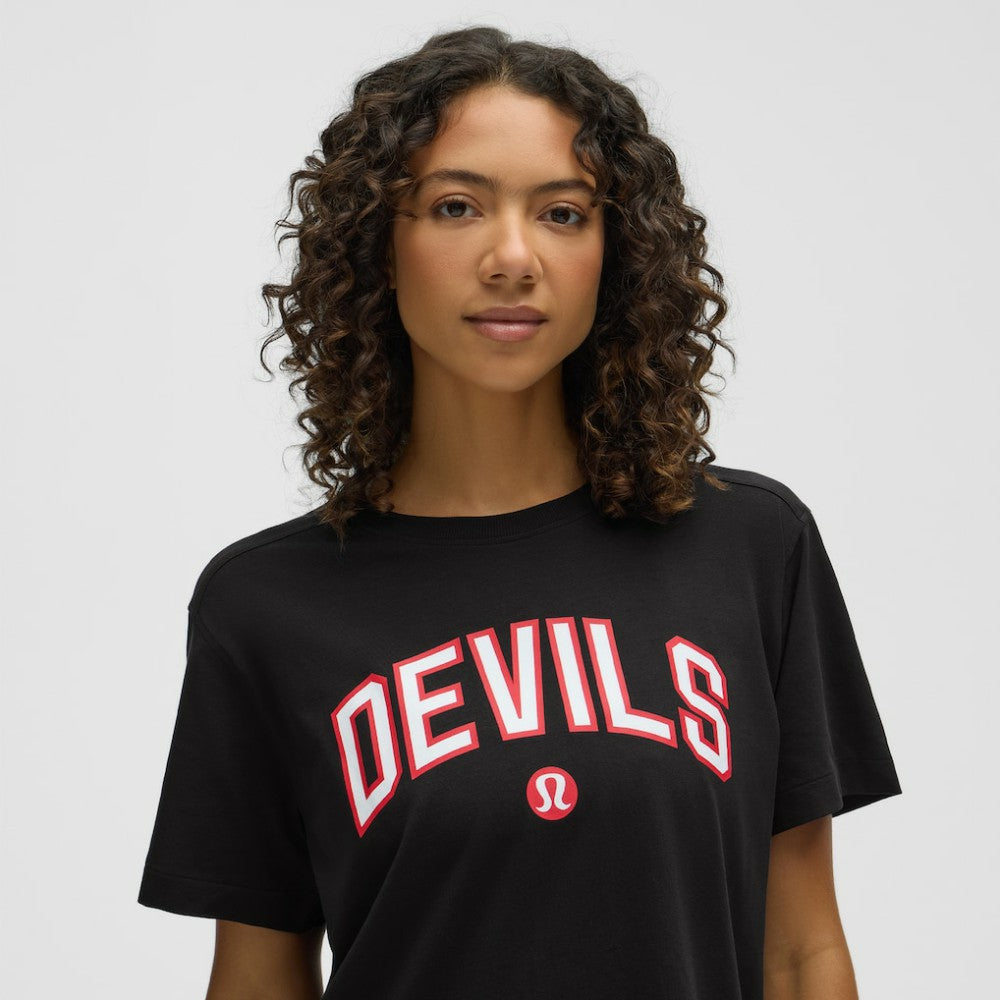 NHL New Jersey Devils lululemon Women's All Yours Organic Cotton T-Shirt - Black