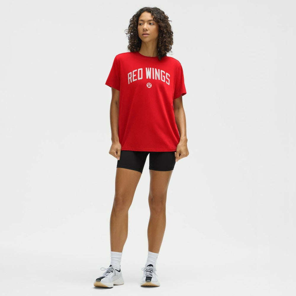 NHL Detroit Red Wings lululemon Women's All Yours Organic Cotton T-Shirt - True Red