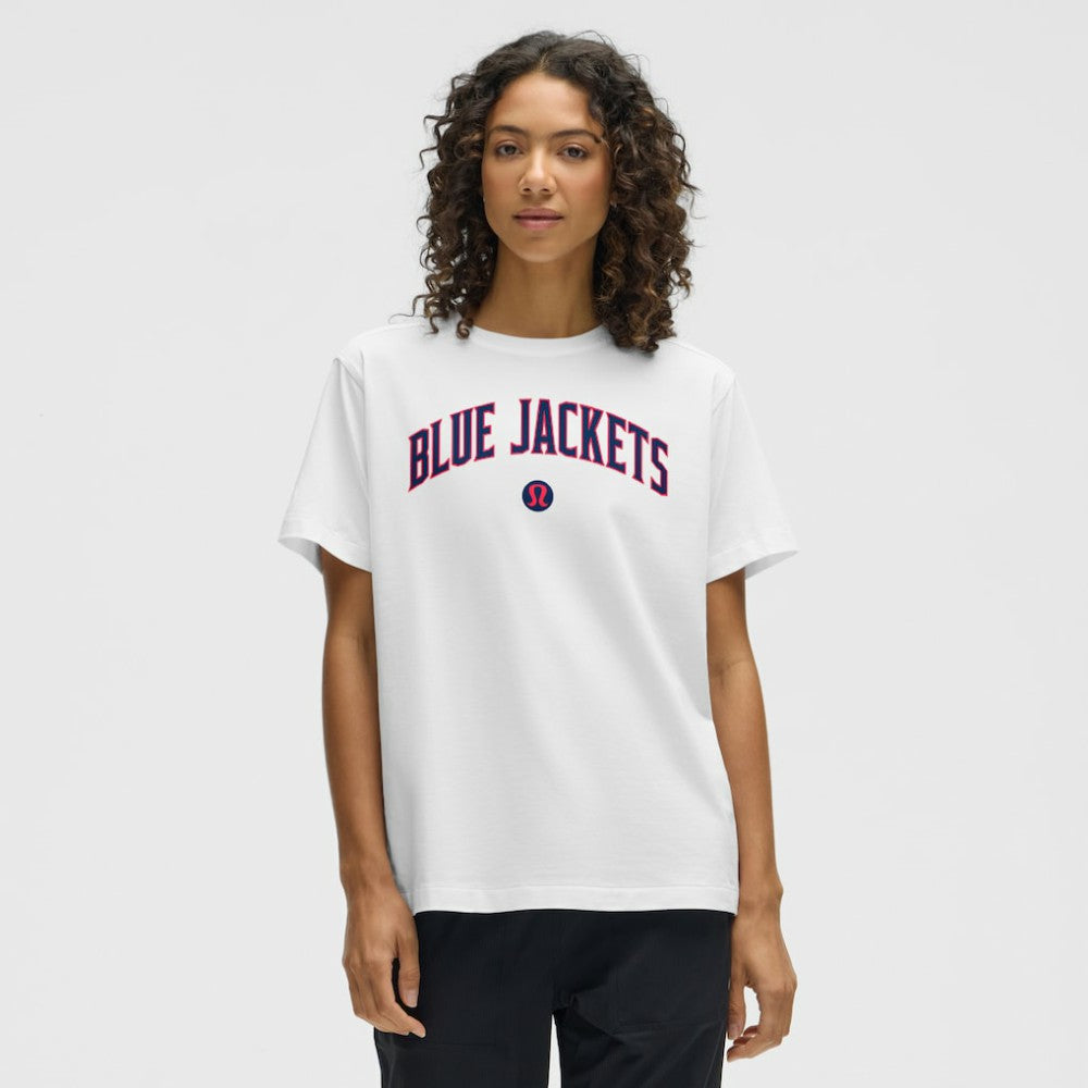 NHL Columbus Blue Jackets lululemon Women's All Yours Organic Cotton T-Shirt - White