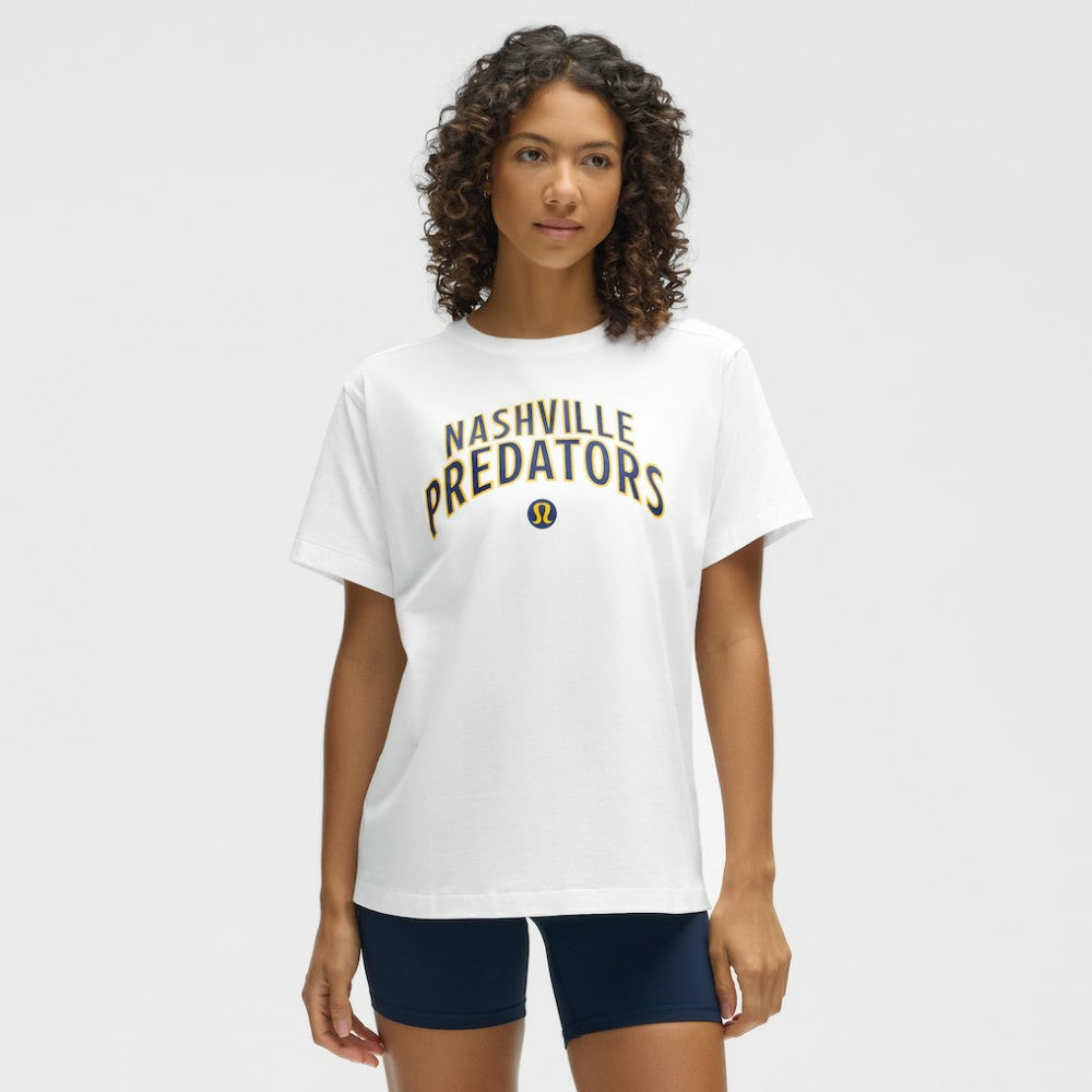 NHL Nashville Predators lululemon Women's All Yours Organic Cotton T-Shirt - White