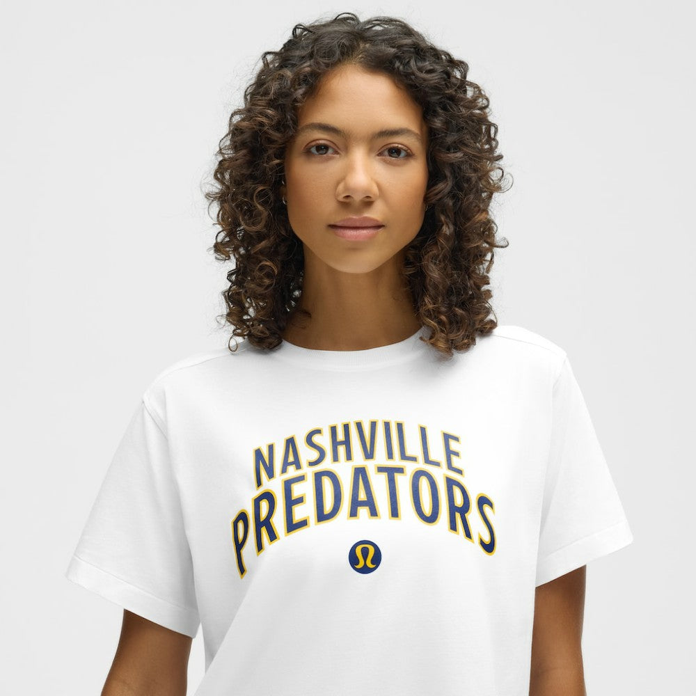 NHL Nashville Predators lululemon Women's All Yours Organic Cotton T-Shirt - White