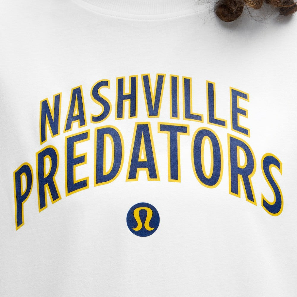 NHL Nashville Predators lululemon Women's All Yours Organic Cotton T-Shirt - White