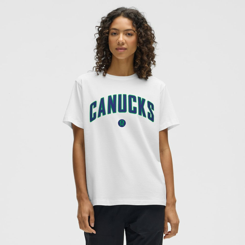 NHL Vancouver Canucks lululemon Women's All Yours Organic Cotton T-Shirt - White