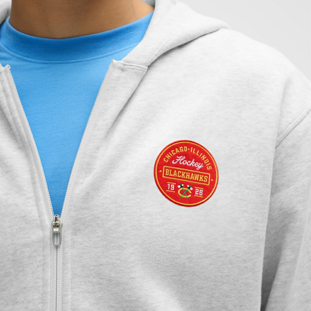 NHL Chicago Blackhawks lululemon Steady State Full-Zip Hoodie - Heathered Core Ultra Light Grey