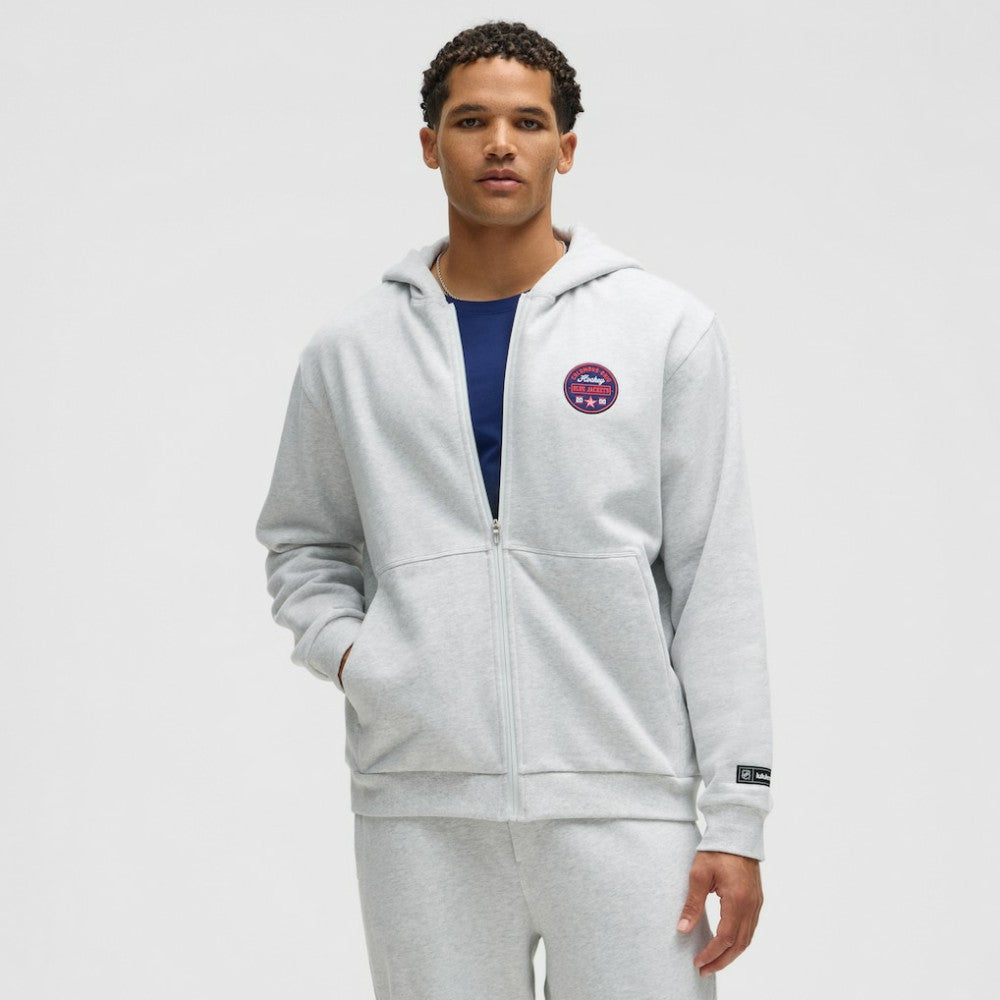 NHL Columbus Blue Jackets lululemon Steady State Full-Zip Hoodie - Heathered Core Ultra Light Grey