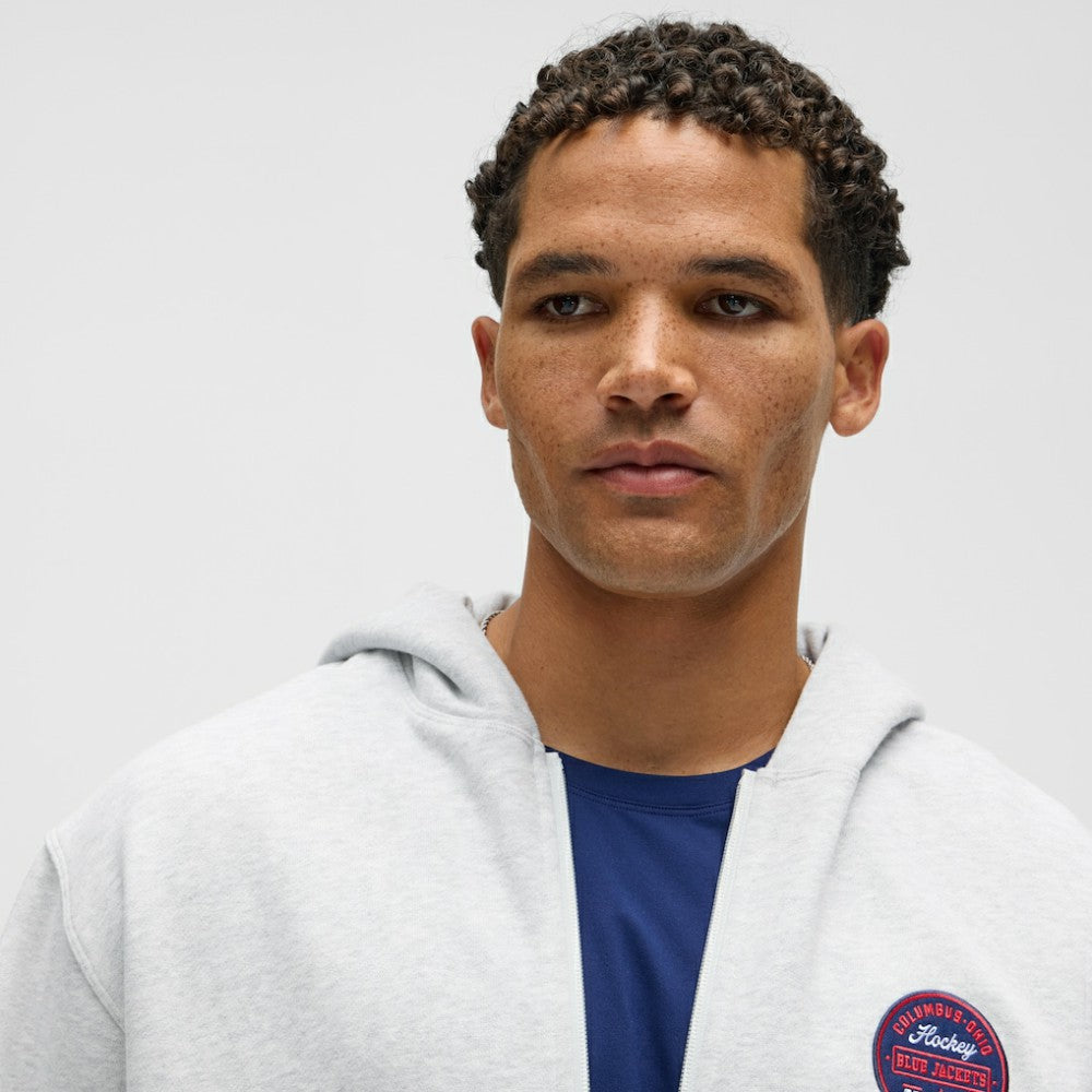 NHL Columbus Blue Jackets lululemon Steady State Full-Zip Hoodie - Heathered Core Ultra Light Grey