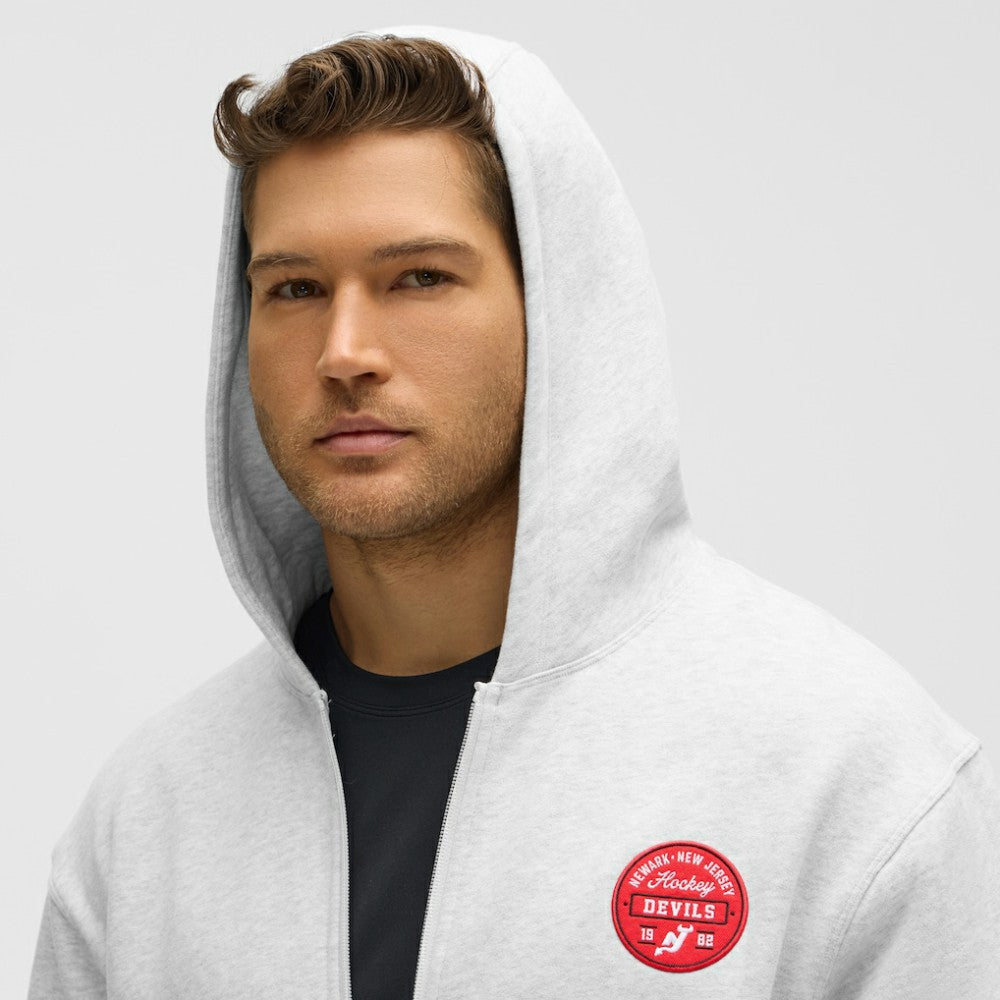 NHL New Jersey Devils lululemon Steady State Full-Zip Hoodie - Heathered Core Ultra Light Grey