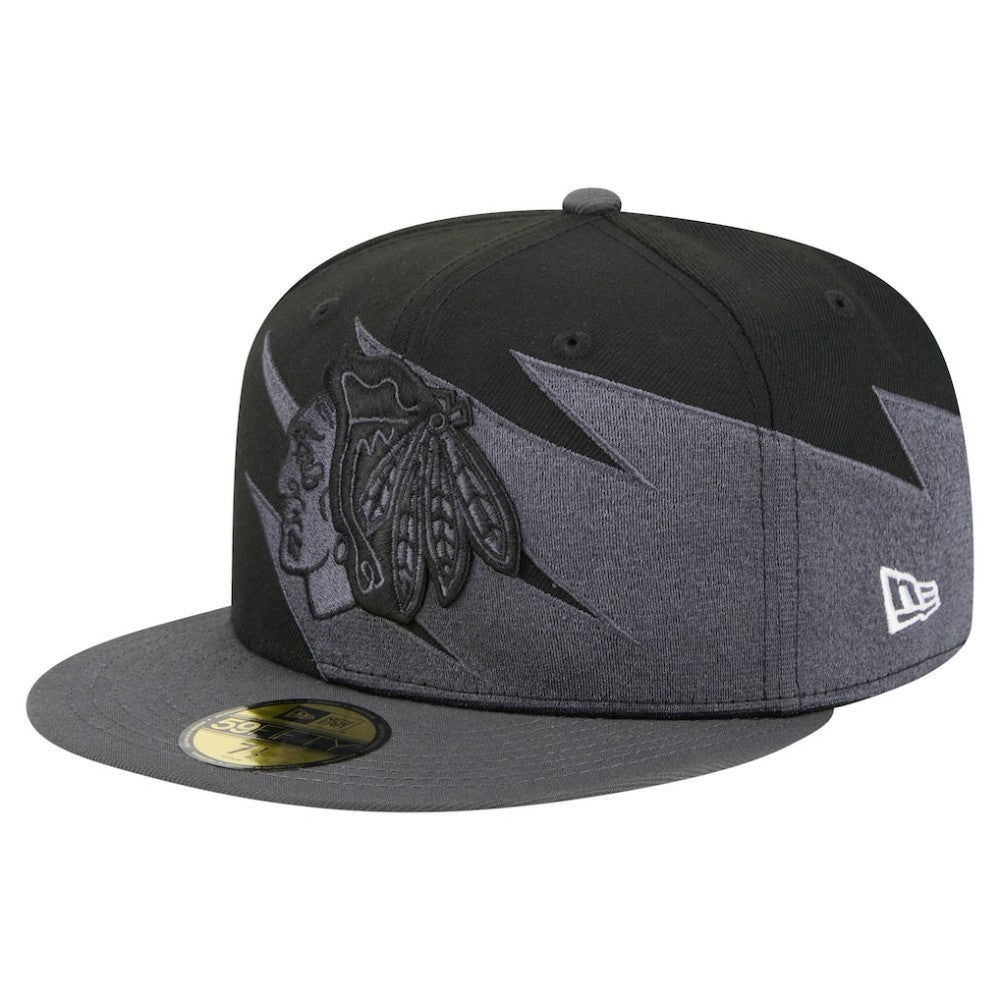 NHL Chicago Blackhawks New Era Spikes 59FIFTY Fitted Hat - Black