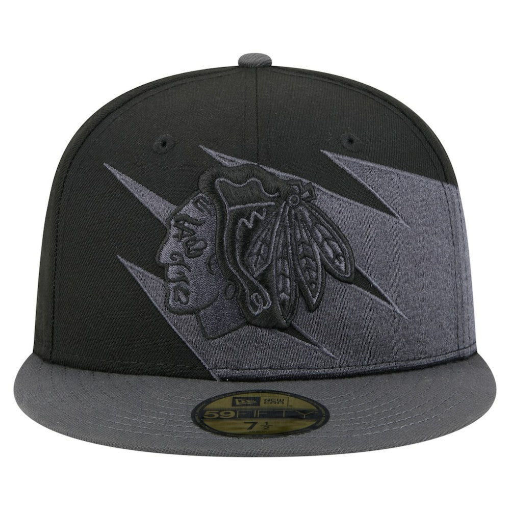 NHL Chicago Blackhawks New Era Spikes 59FIFTY Fitted Hat - Black