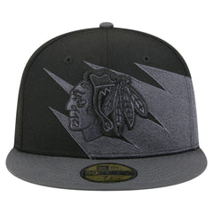 NHL Chicago Blackhawks New Era Spikes 59FIFTY Fitted Hat - Black