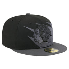 NHL Chicago Blackhawks New Era Spikes 59FIFTY Fitted Hat - Black