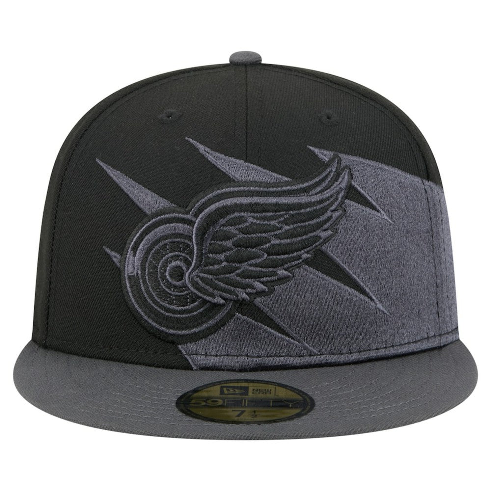 NHL Detroit Red Wings New Era Spikes 59FIFTY Fitted Hat - Black