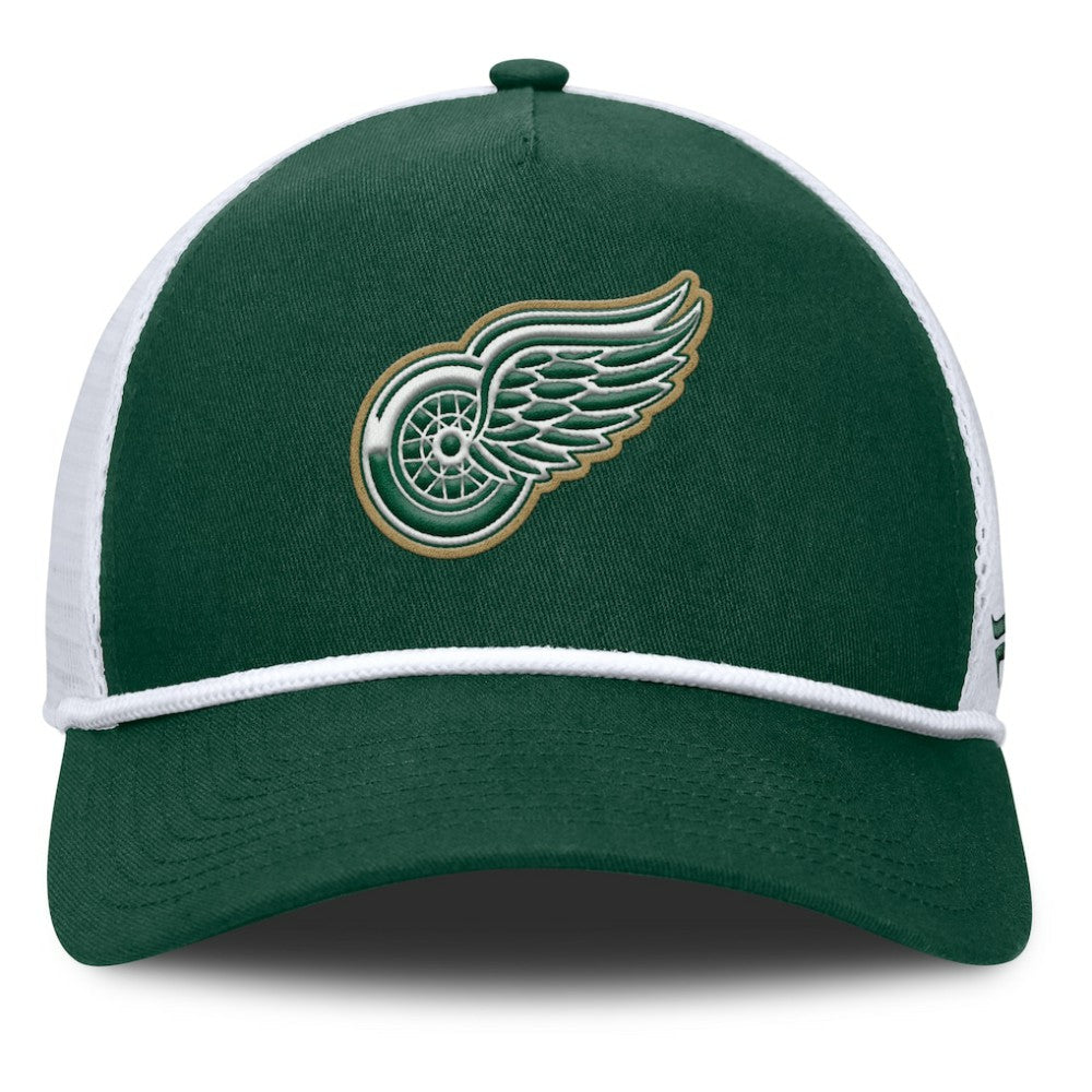 NHL Detroit Red Wings Fanatics Bermuda A-Frame Adjustable Hat - Green/White