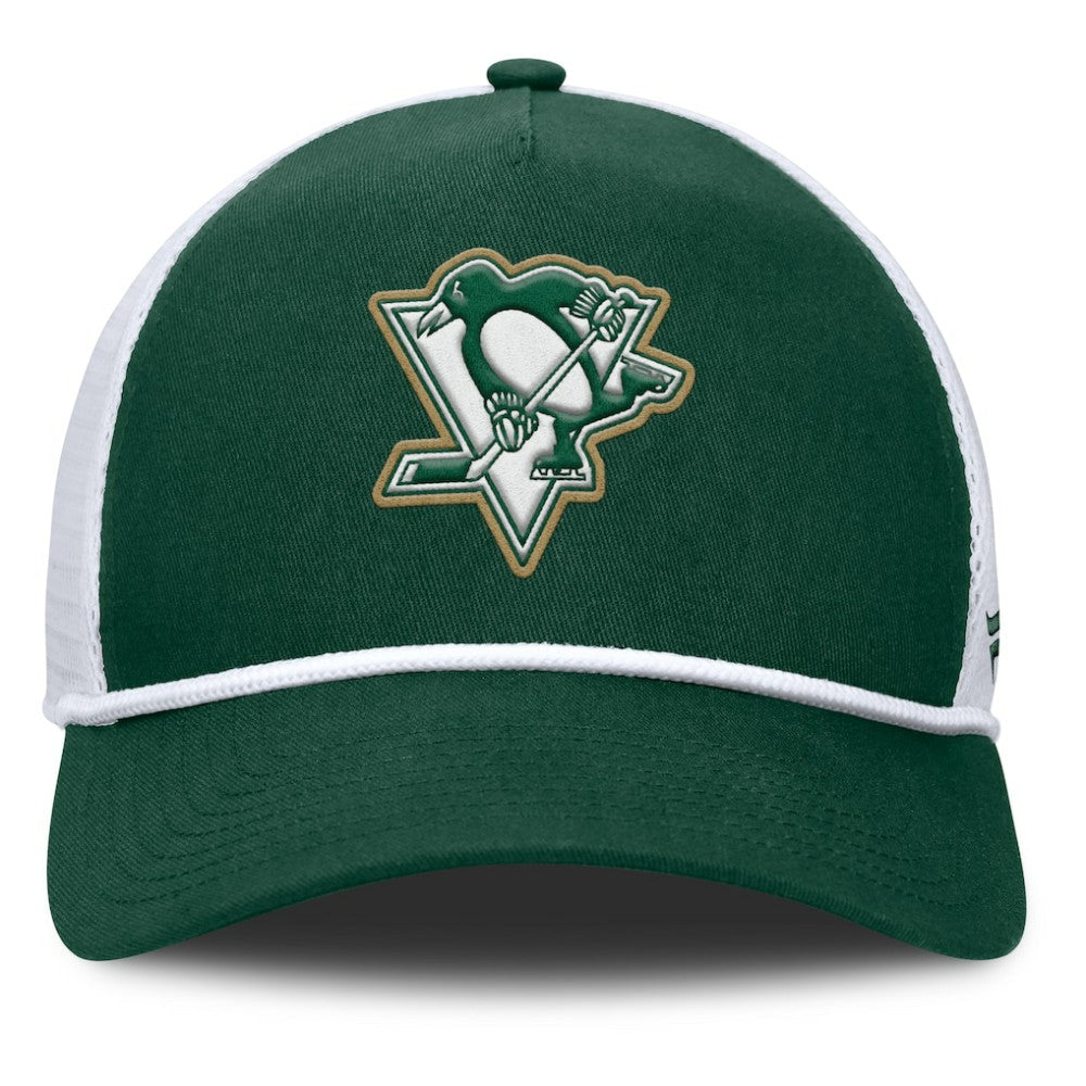 NHL Pittsburgh Penguins Fanatics Bermuda A-Frame Adjustable Hat - Green/White