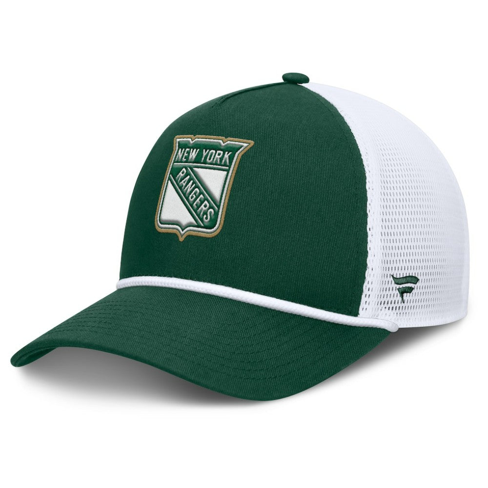 NHL New York Rangers Fanatics Bermuda A-Frame Adjustable Hat - Green/White