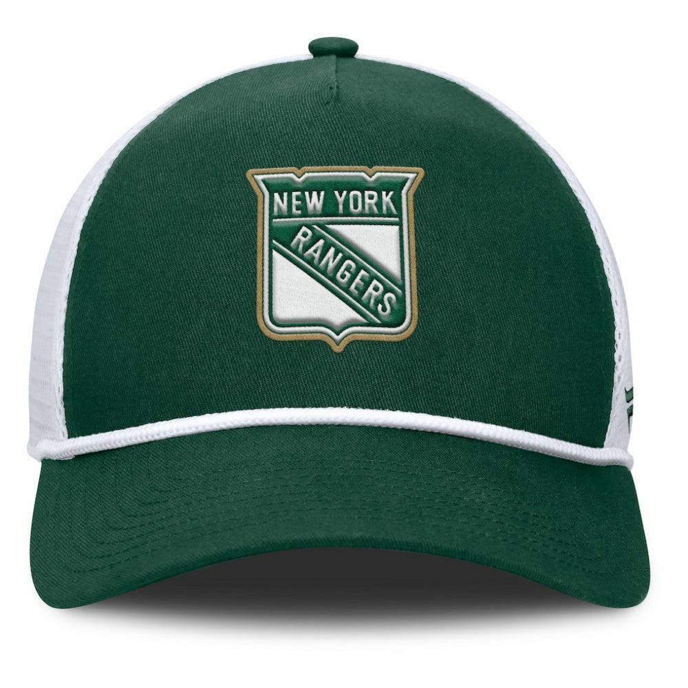 NHL New York Rangers Fanatics Bermuda A-Frame Adjustable Hat - Green/White