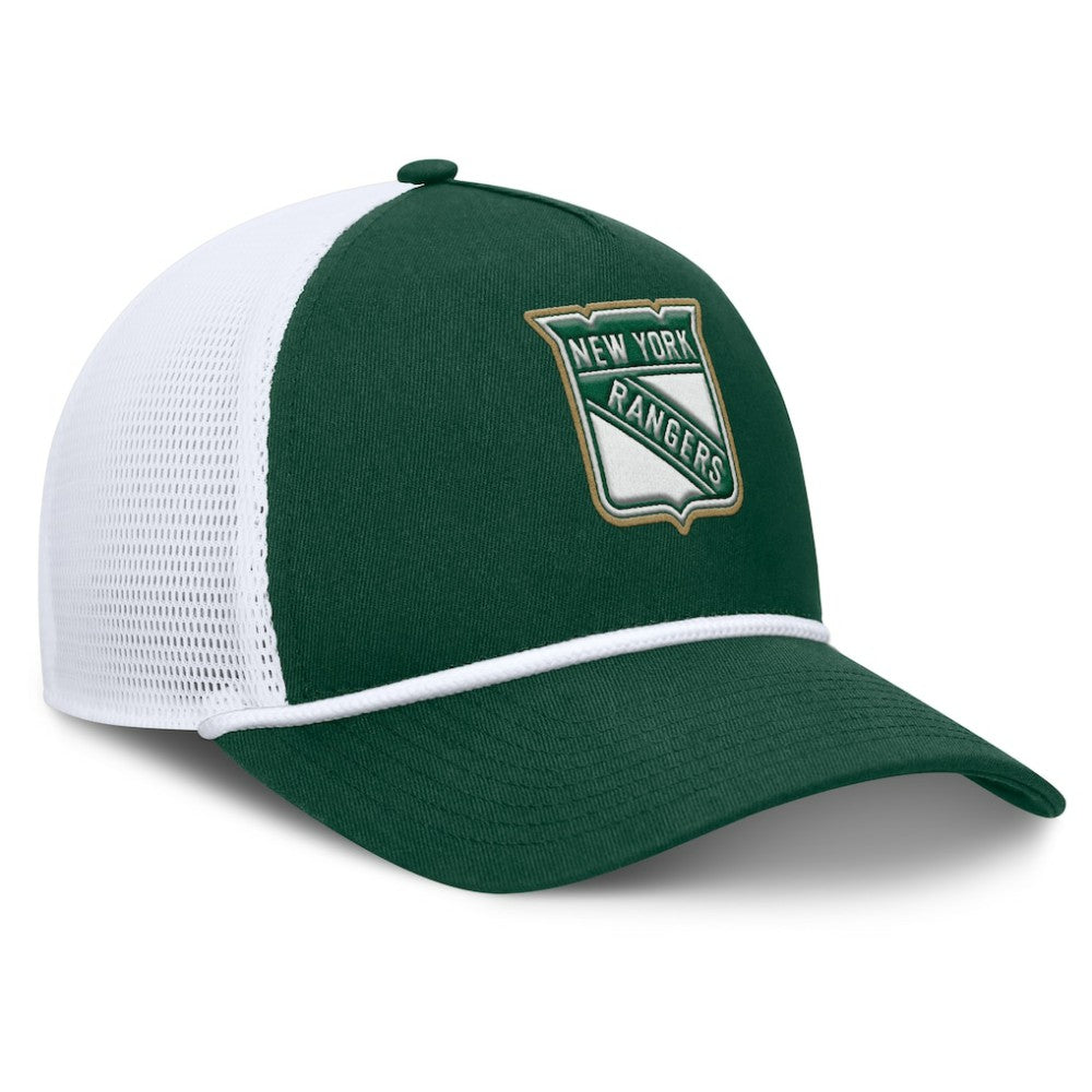 NHL New York Rangers Fanatics Bermuda A-Frame Adjustable Hat - Green/White