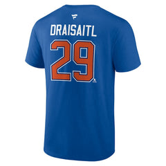NHL Leon Draisaitl Edmonton Oilers Fanatics Authentic Stack Name & Number T-Shirt - Royal
