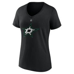 NHL Mikko Rantanen Dallas Stars Fanatics Women's Authentic Stack Name & Number V-Neck T-Shirt - Black