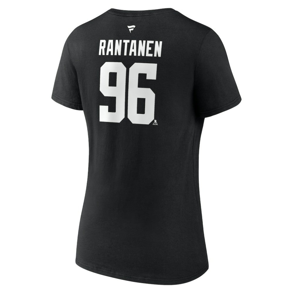 NHL Mikko Rantanen Dallas Stars Fanatics Women's Authentic Stack Name & Number V-Neck T-Shirt - Black