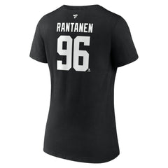 NHL Mikko Rantanen Dallas Stars Fanatics Women's Authentic Stack Name & Number V-Neck T-Shirt - Black