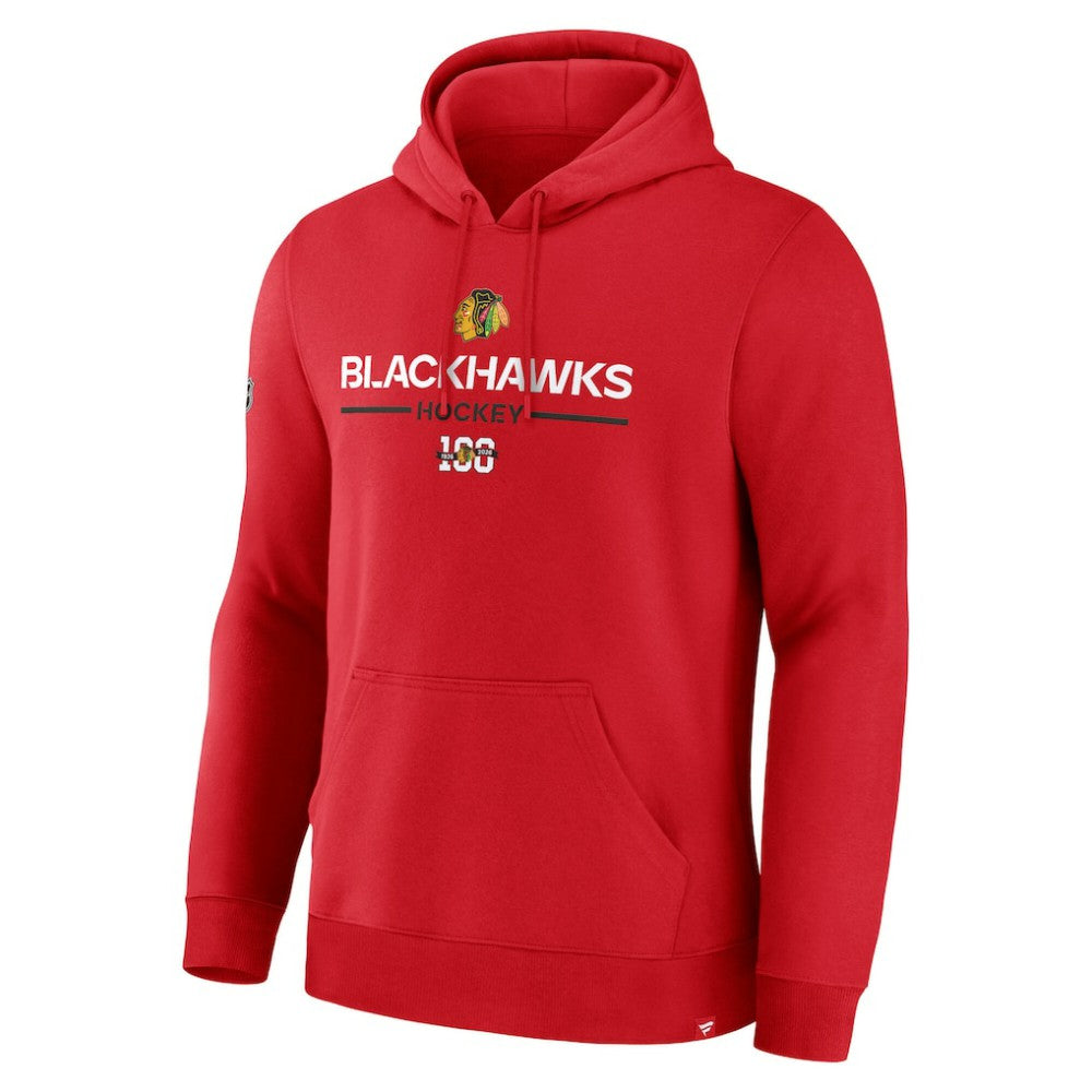 NHL Chicago Blackhawks Fanatics Centennial Fleece Pullover Hoodie - Red