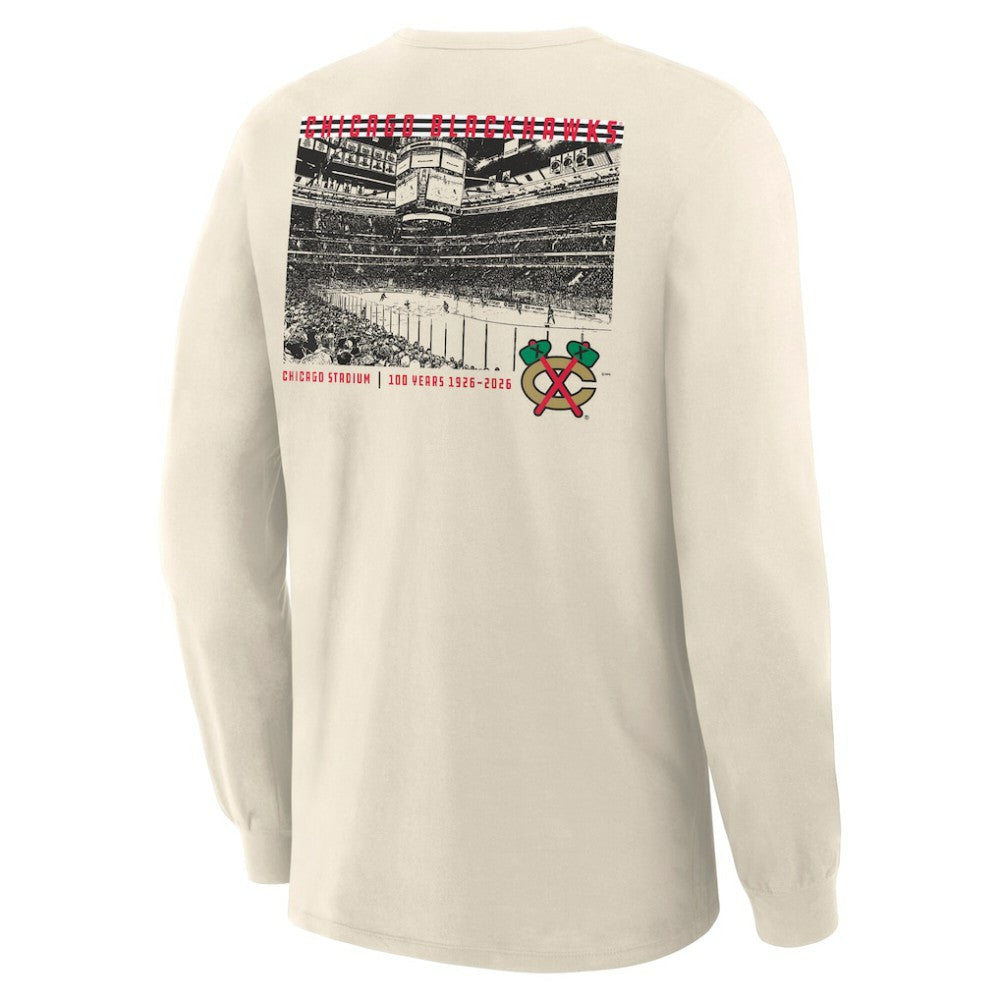 NHL Chicago Blackhawks Fanatics Centennial Legacy Long Sleeve T-Shirt - Beige