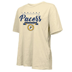 Indiana Pacers Majestic Threads Women's Oversized T-Shirt Cream