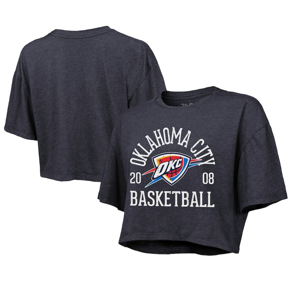Oklahoma City Thunder Majestic Threads Women's Boxy Crop Top Navy