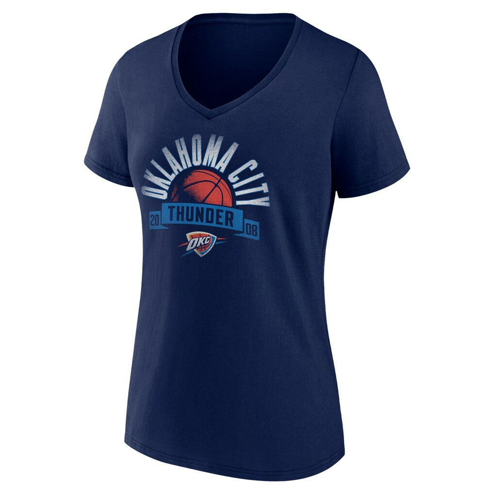 Oklahoma City Thunder Women's '90s Graphic V-Neck T-Shirt Navy