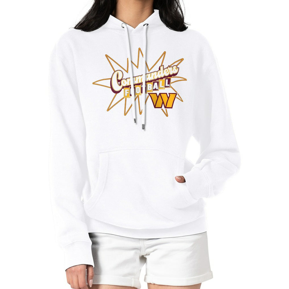 Washington Commanders Starter Women's Drive-In Sign Pullover Hoodie White