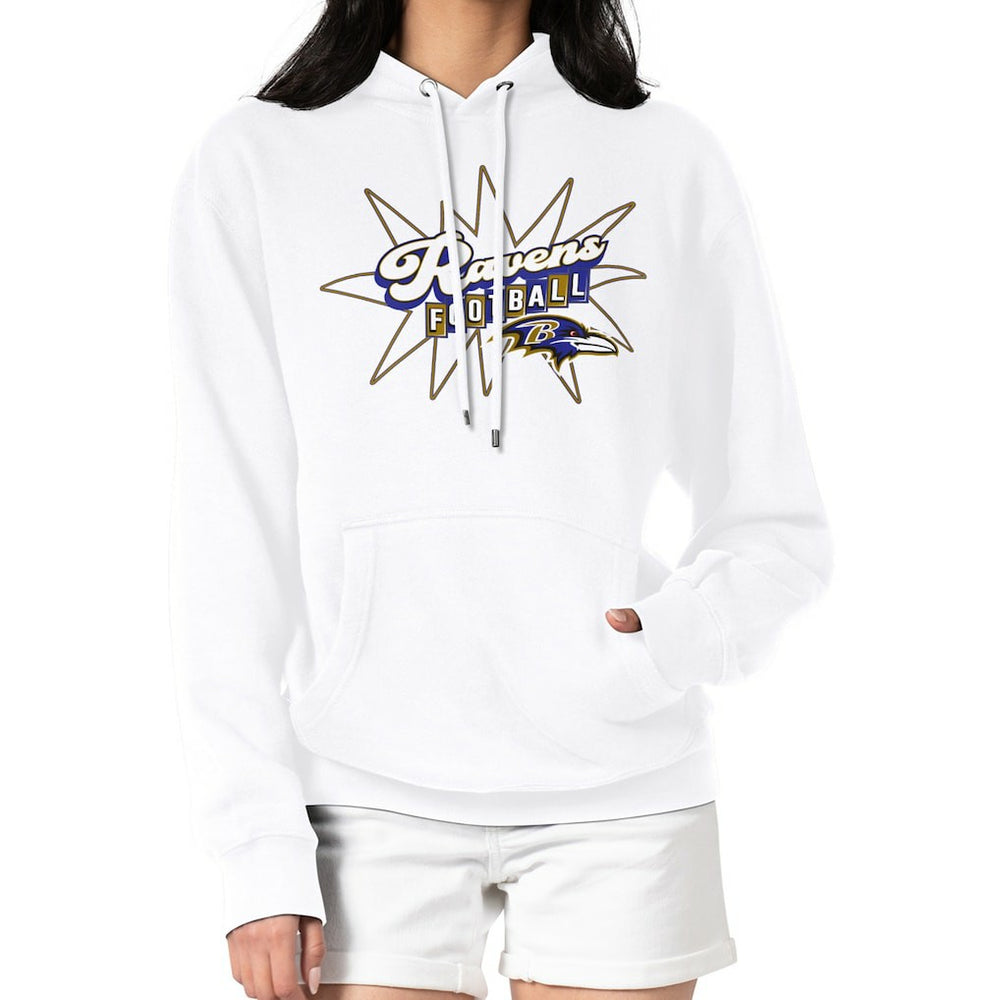 Baltimore Ravens Starter Women's Drive-In Sign Pullover Hoodie White