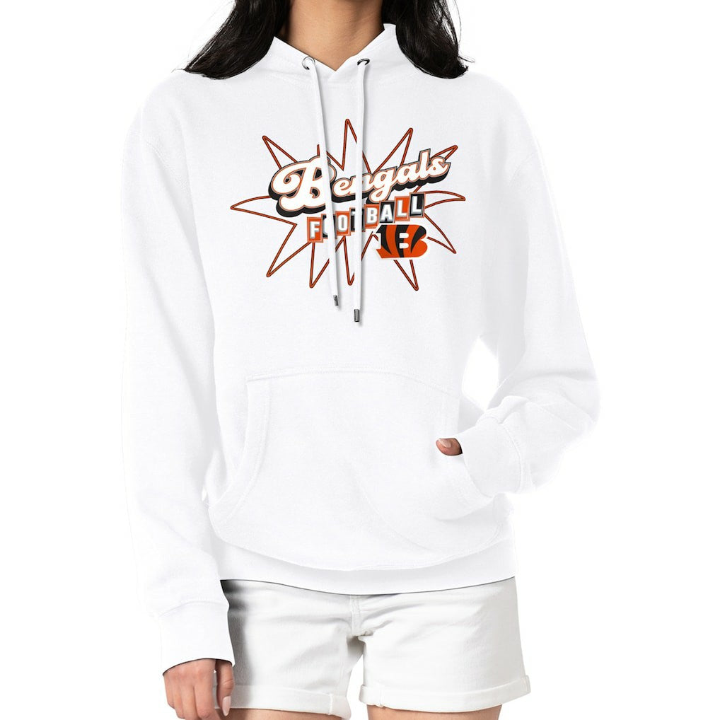 Cincinnati Bengals Starter Women's Drive-In Sign Pullover Hoodie White