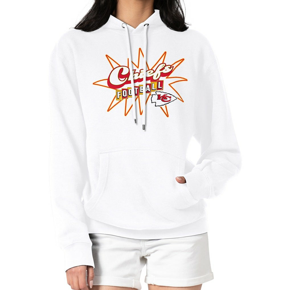 Kansas City Chiefs Starter Women's Drive-In Sign Pullover Hoodie White