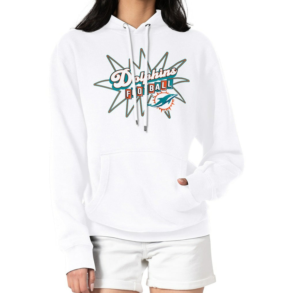 Miami Dolphins Starter Women's Drive-In Sign Pullover Hoodie White