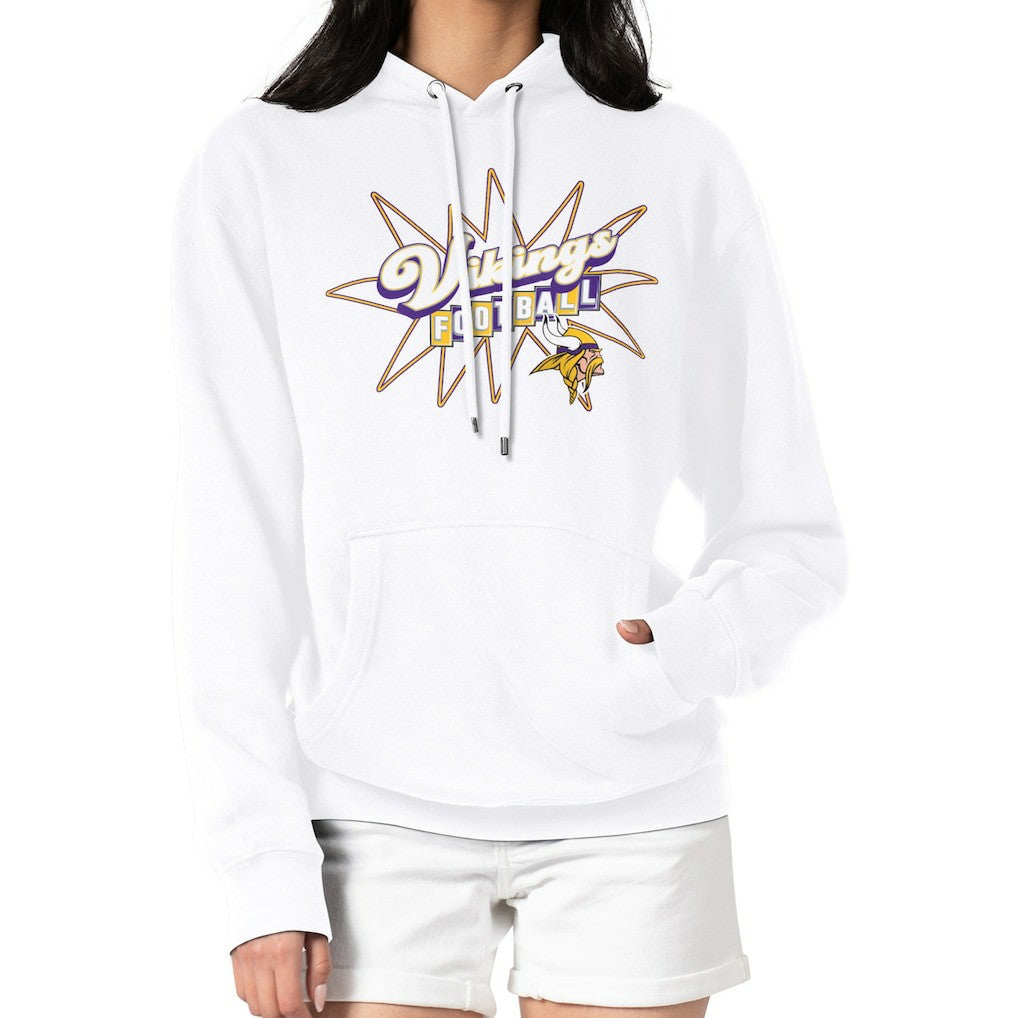Minnesota Vikings Starter Women's Drive-In Sign Pullover Hoodie White