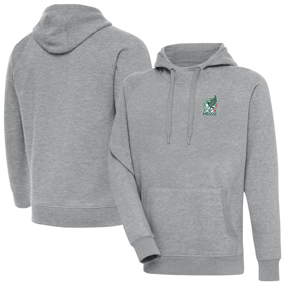 Mexico National Team Antigua Takeover Pullover Hoodie Heather Gray sale
