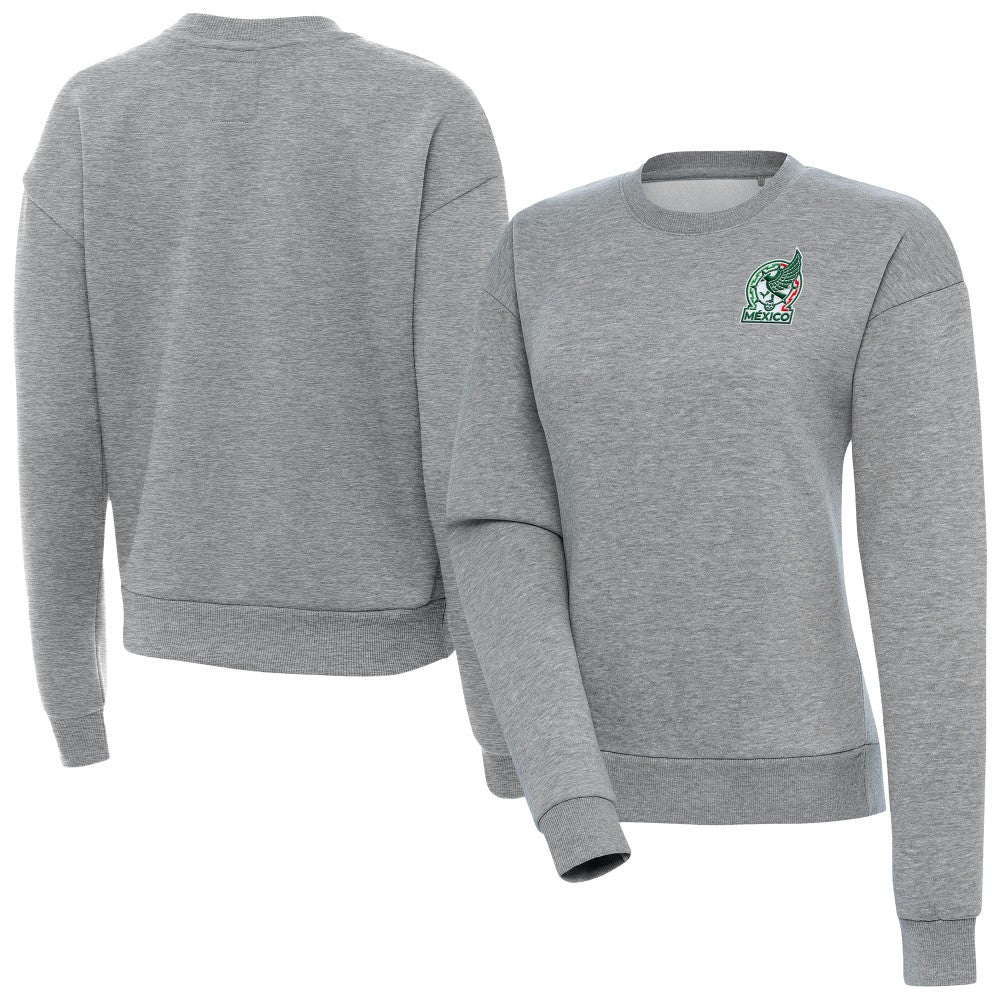 Mexico National Team Antigua Women's Takeover Pullover Sweatshirt Heather Gray shop
