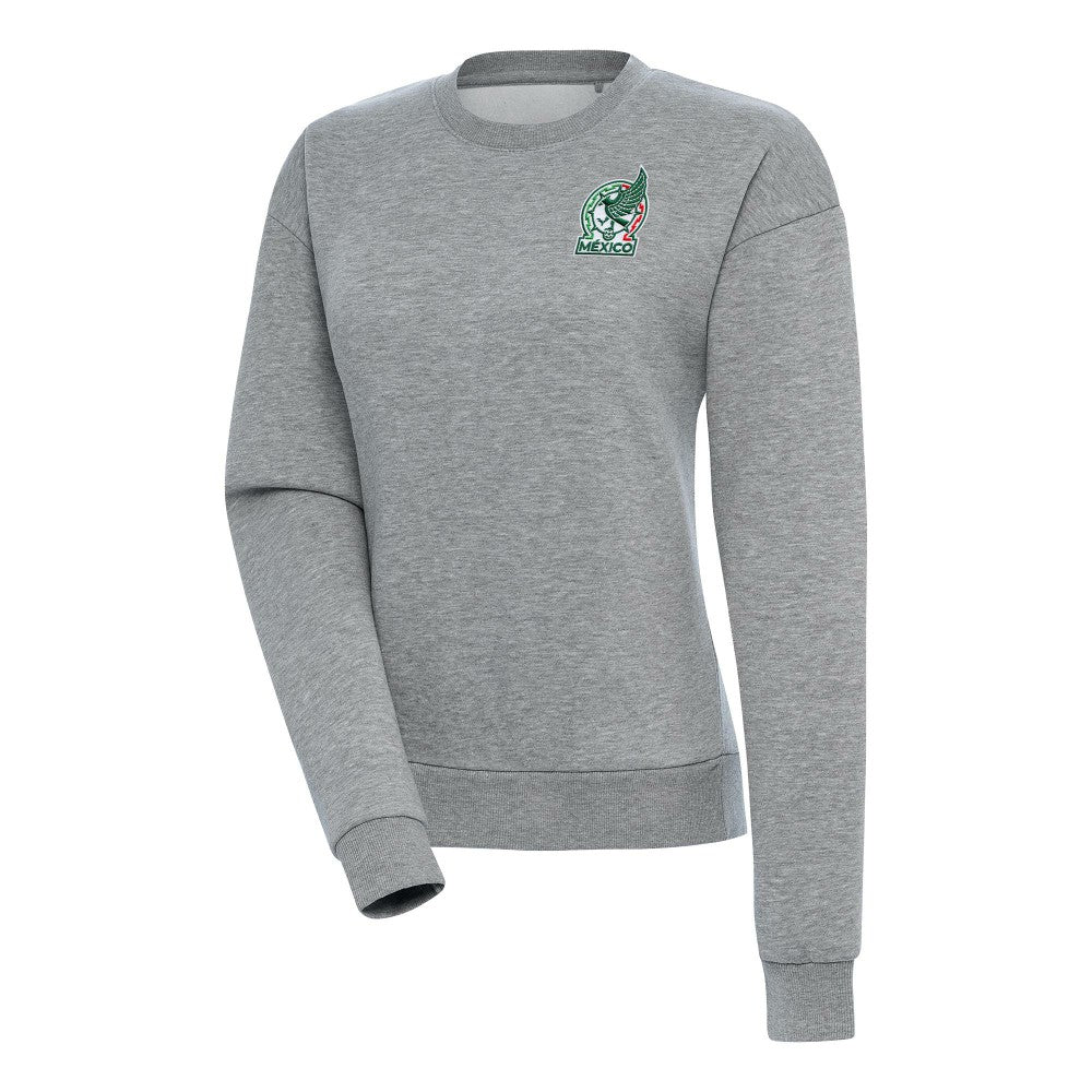 Mexico National Team Antigua Women's Takeover Pullover Sweatshirt Heather Gray shop