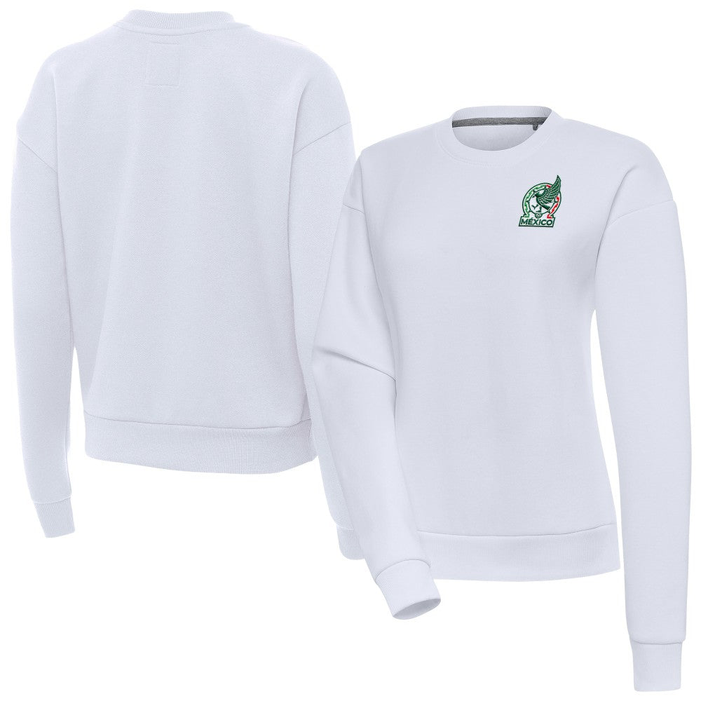 Mexico National Team Antigua Women's Takeover Pullover Sweatshirt White sale