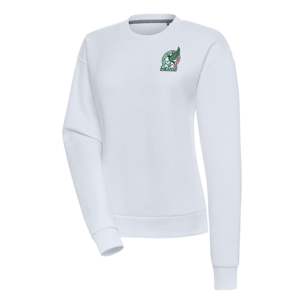 Mexico National Team Antigua Women's Takeover Pullover Sweatshirt White sale