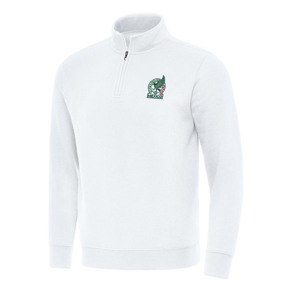 Mexico National Team Antigua Landslide Quarter-Zip Pullover White
