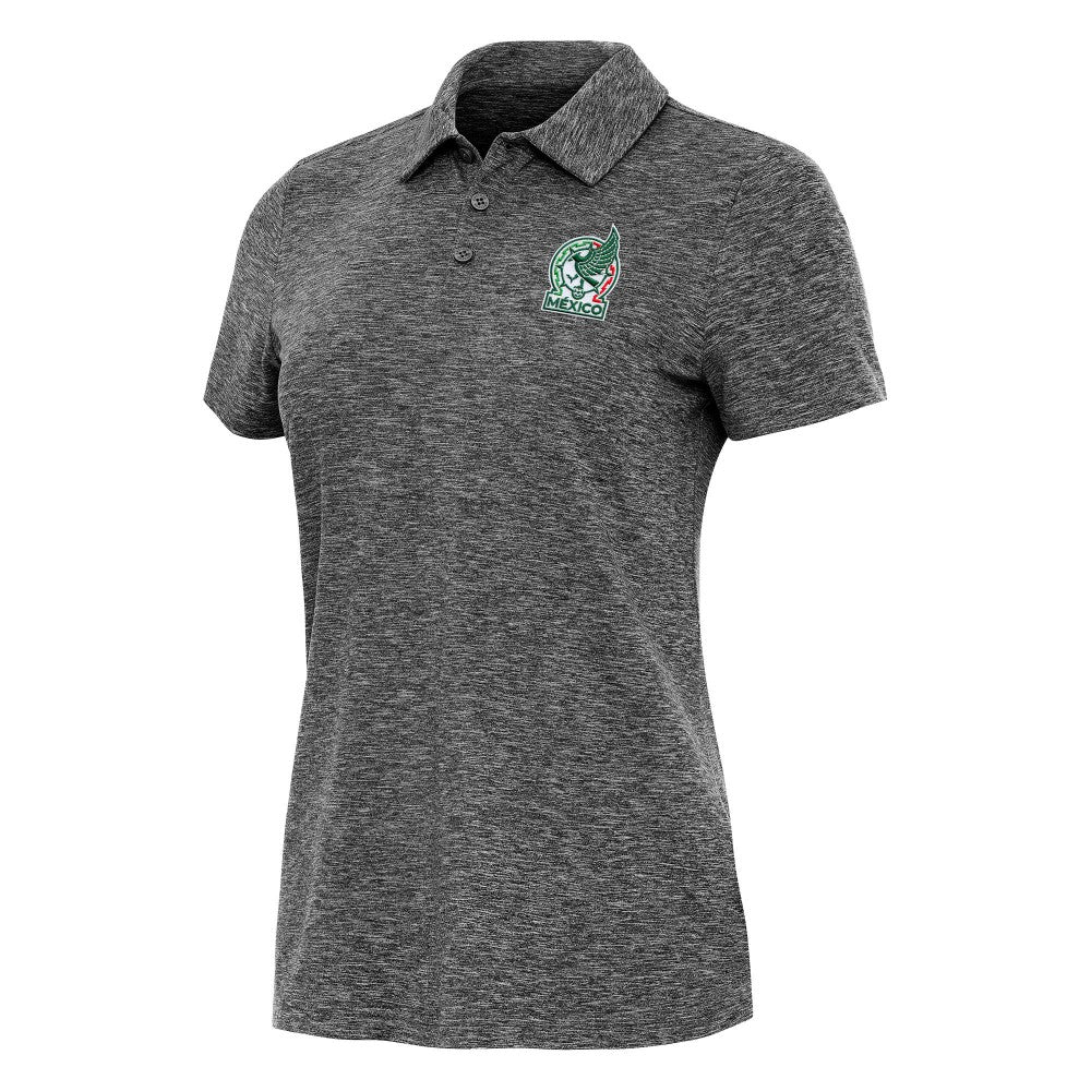 Mexico National Team Antigua Women's Triple Shot Polo Heather Black sale