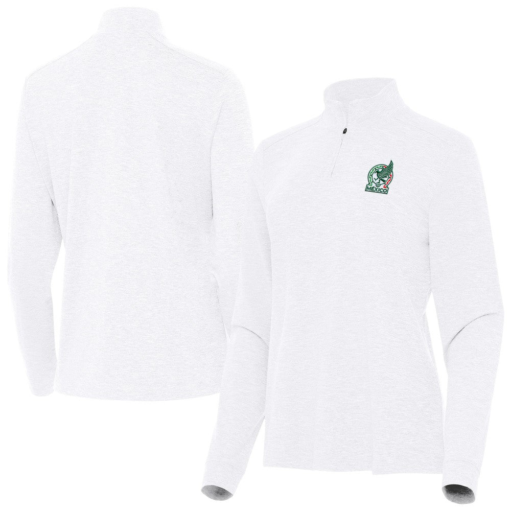 Mexico National Team Antigua Women's Master Quarter-Zip Pullover White sale