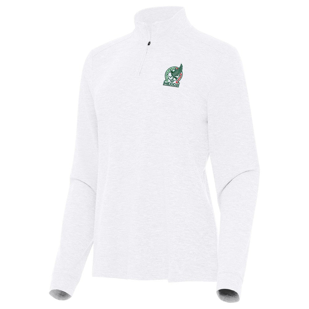Mexico National Team Antigua Women's Master Quarter-Zip Pullover White sale
