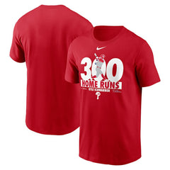 Kyle Schwarber Philadelphia Phillies Nike 300 Home Runs Milestone T-Shirt - Red T-shirts