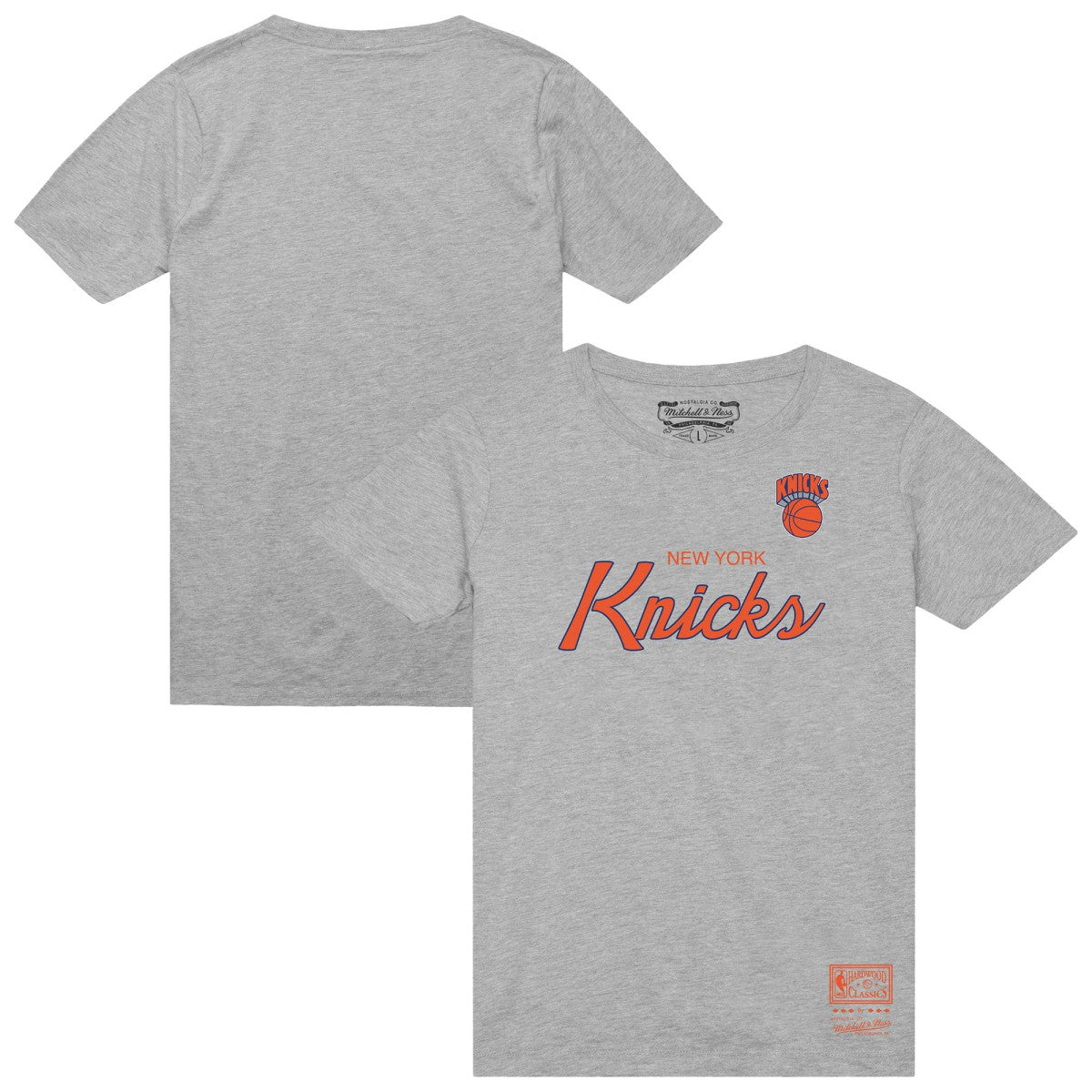 New York Knicks Big & Tall Hardwood Classics Vintage Wordmark T-Shirt Heather Gray