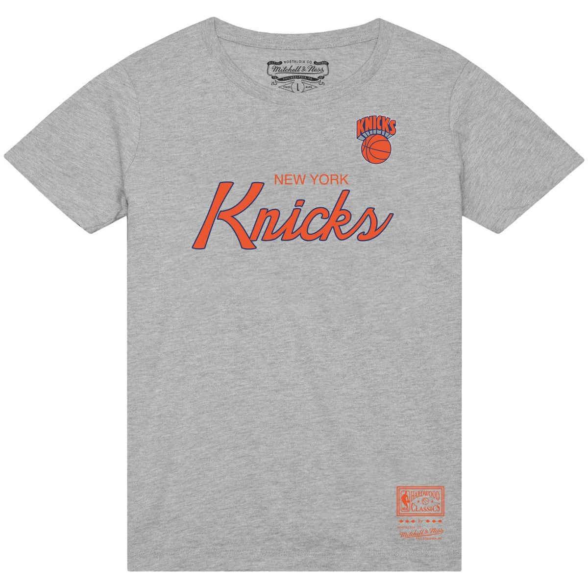New York Knicks Big & Tall Hardwood Classics Vintage Wordmark T-Shirt Heather Gray