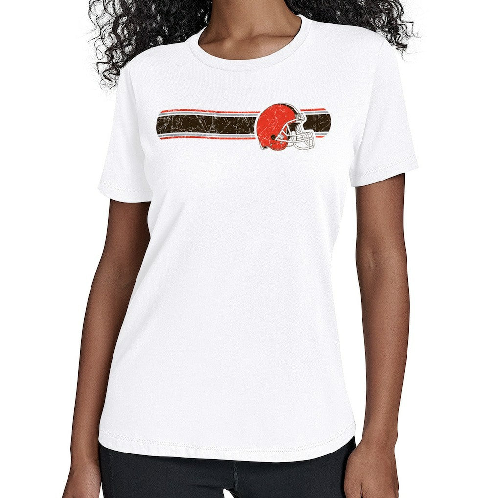 Cleveland Browns Starter Women's Team Stripe T-Shirt White